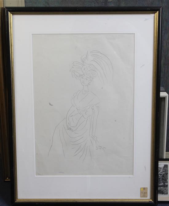 § Cecil Beaton (1904-1980) Ascot Lady 20 x 14in.